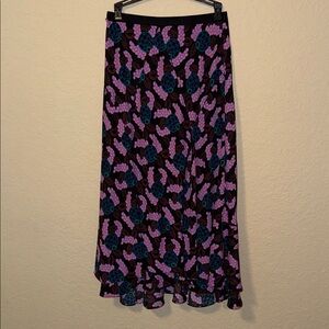 Diane Von Furstenberg A-Line Skirt - Pink and Blue Floral